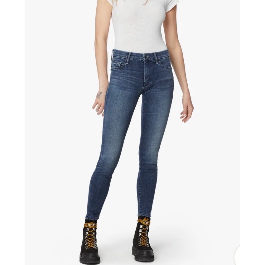 Mother Denim High Waisted Looker Ankle In Watch Me Size 24